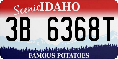 ID license plate 3B6368T