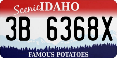 ID license plate 3B6368X