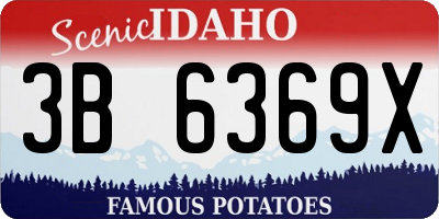 ID license plate 3B6369X