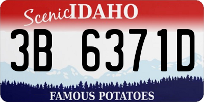 ID license plate 3B6371D