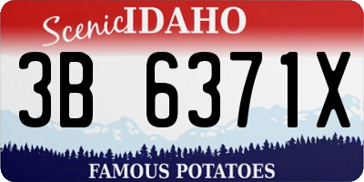 ID license plate 3B6371X