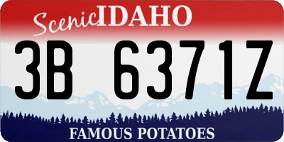 ID license plate 3B6371Z