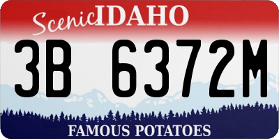 ID license plate 3B6372M