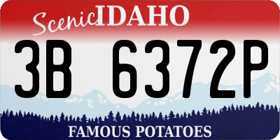 ID license plate 3B6372P