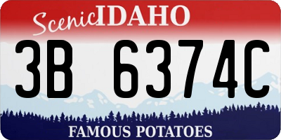 ID license plate 3B6374C