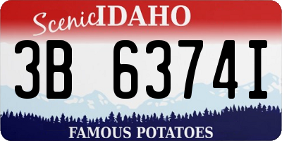 ID license plate 3B6374I