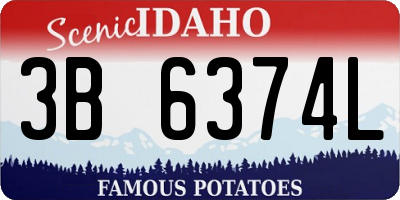 ID license plate 3B6374L