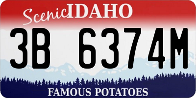 ID license plate 3B6374M