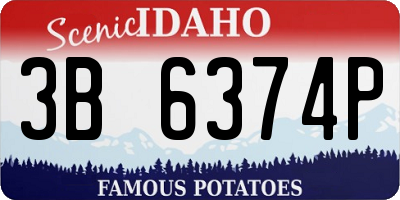 ID license plate 3B6374P