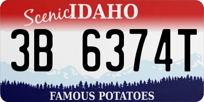 ID license plate 3B6374T