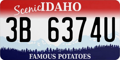 ID license plate 3B6374U