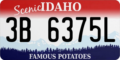 ID license plate 3B6375L