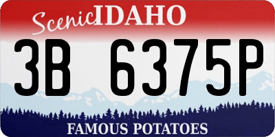 ID license plate 3B6375P