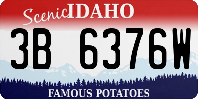 ID license plate 3B6376W