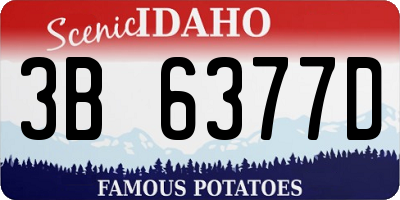 ID license plate 3B6377D