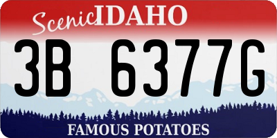 ID license plate 3B6377G