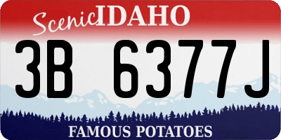 ID license plate 3B6377J