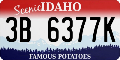 ID license plate 3B6377K