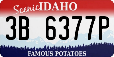 ID license plate 3B6377P