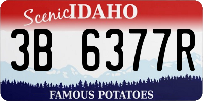 ID license plate 3B6377R