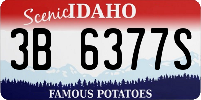 ID license plate 3B6377S