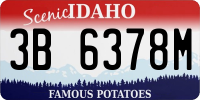 ID license plate 3B6378M