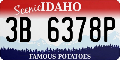 ID license plate 3B6378P