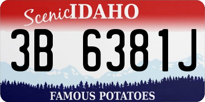 ID license plate 3B6381J