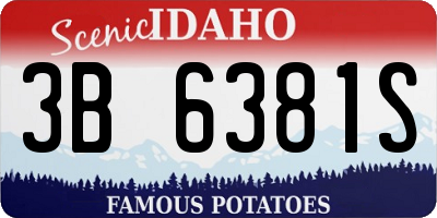 ID license plate 3B6381S