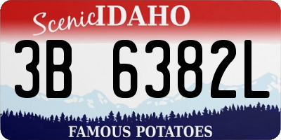 ID license plate 3B6382L