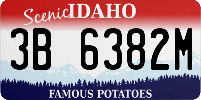 ID license plate 3B6382M