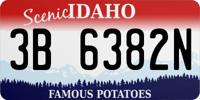ID license plate 3B6382N