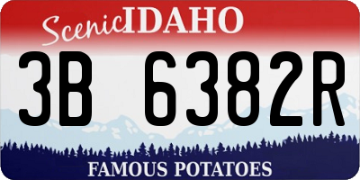 ID license plate 3B6382R