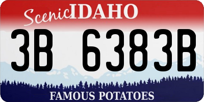 ID license plate 3B6383B