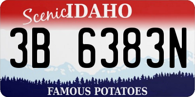 ID license plate 3B6383N