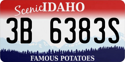 ID license plate 3B6383S