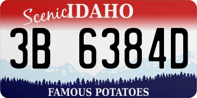 ID license plate 3B6384D