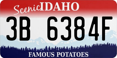 ID license plate 3B6384F