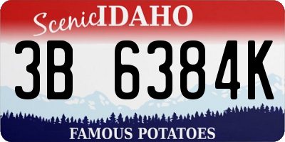 ID license plate 3B6384K