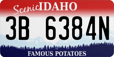 ID license plate 3B6384N