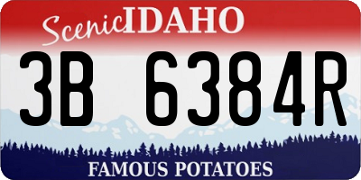 ID license plate 3B6384R