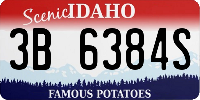 ID license plate 3B6384S