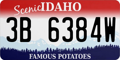 ID license plate 3B6384W