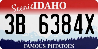 ID license plate 3B6384X