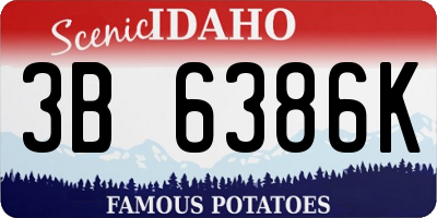 ID license plate 3B6386K