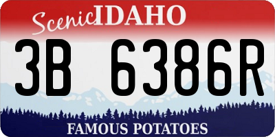 ID license plate 3B6386R