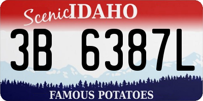 ID license plate 3B6387L