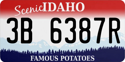 ID license plate 3B6387R