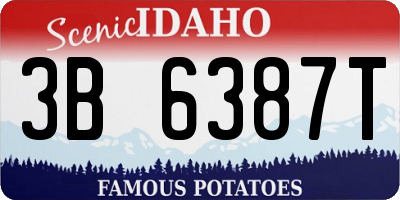 ID license plate 3B6387T