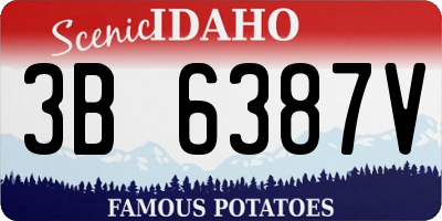 ID license plate 3B6387V